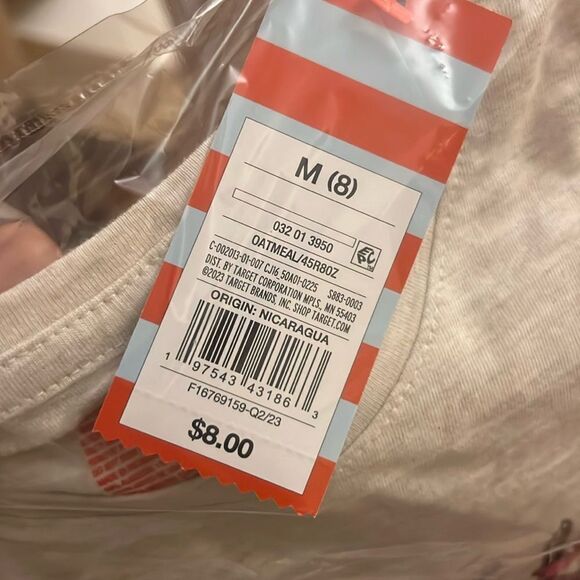 Cat & Jack Long-Sleeve Deer Graphic T-Shirt Christmas holiday girls medium cream - Picture 4 of 5